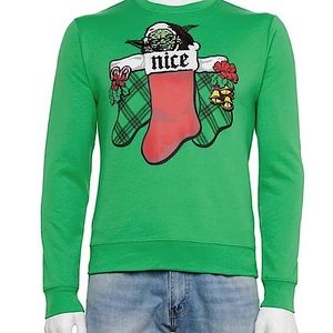 🎄NWT Star Wars Nice Yoda/Naughty Darth Vader Sweatshirt ugly Christmas Sweater